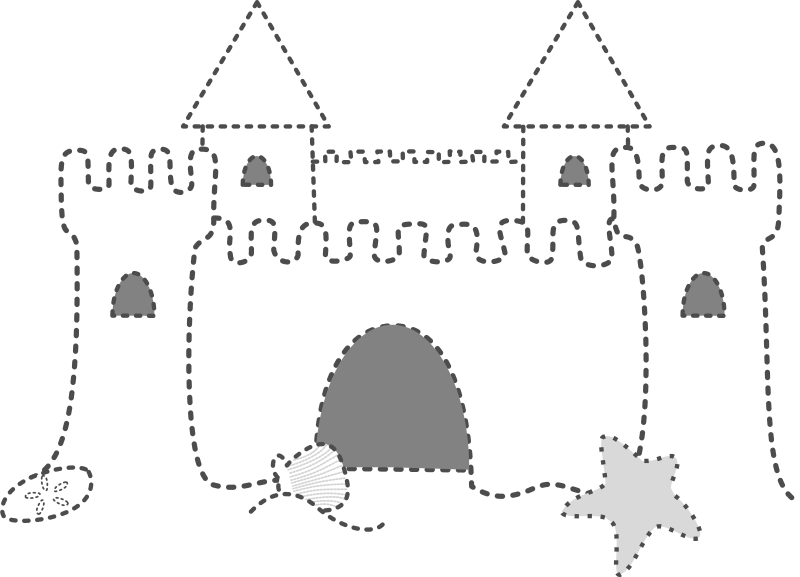 Medium Image - Easy Sand Castle Drawing (800x577), Png Download