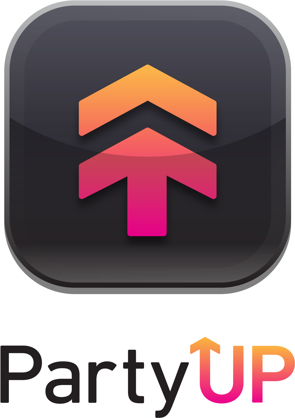 Sandcastle's Mobile App Portfolio - Party Up Logo (3200x2473), Png Download