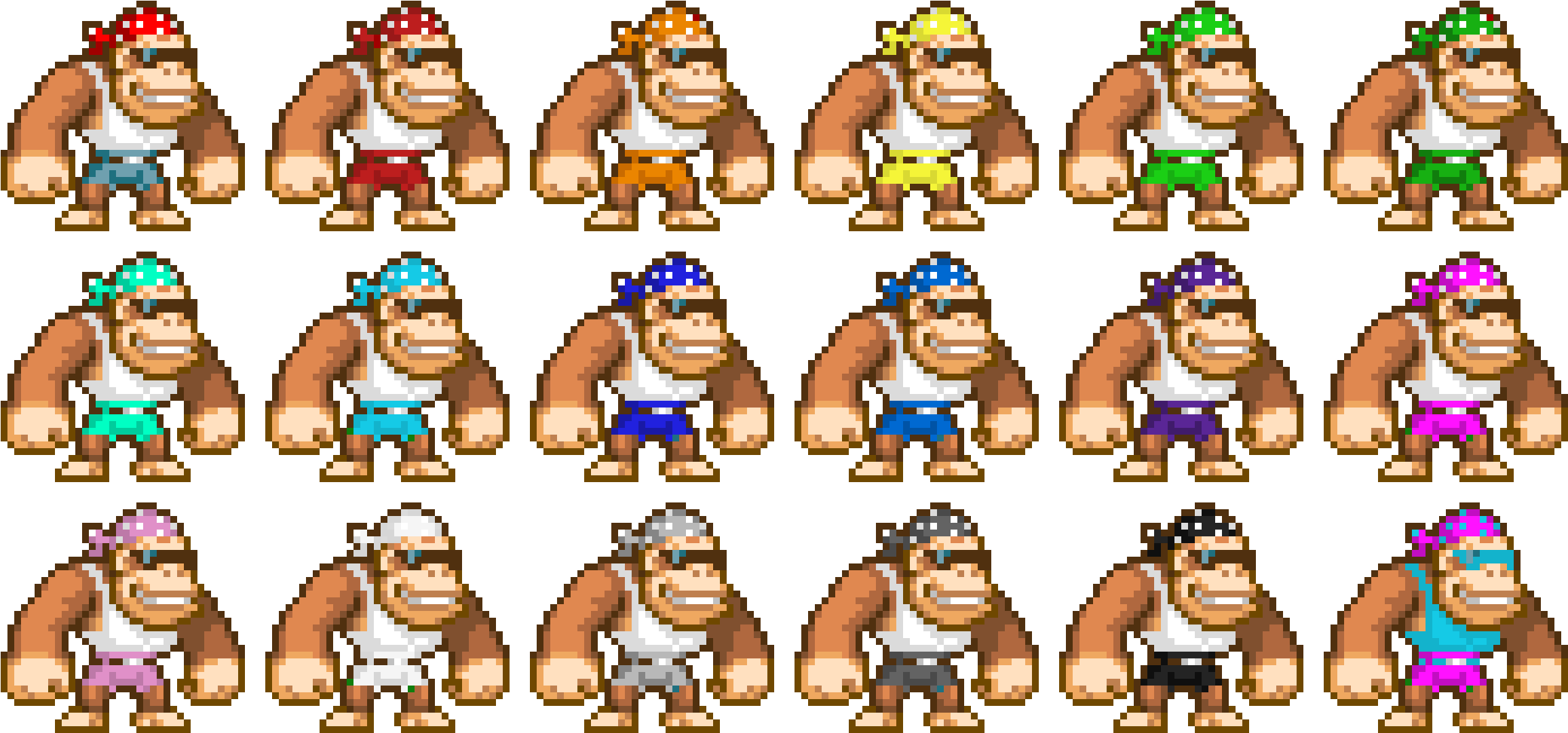 Funky Kong Colors Classic Fk Cotten Candy Fk - Cartoon (2330x1100), Png Download
