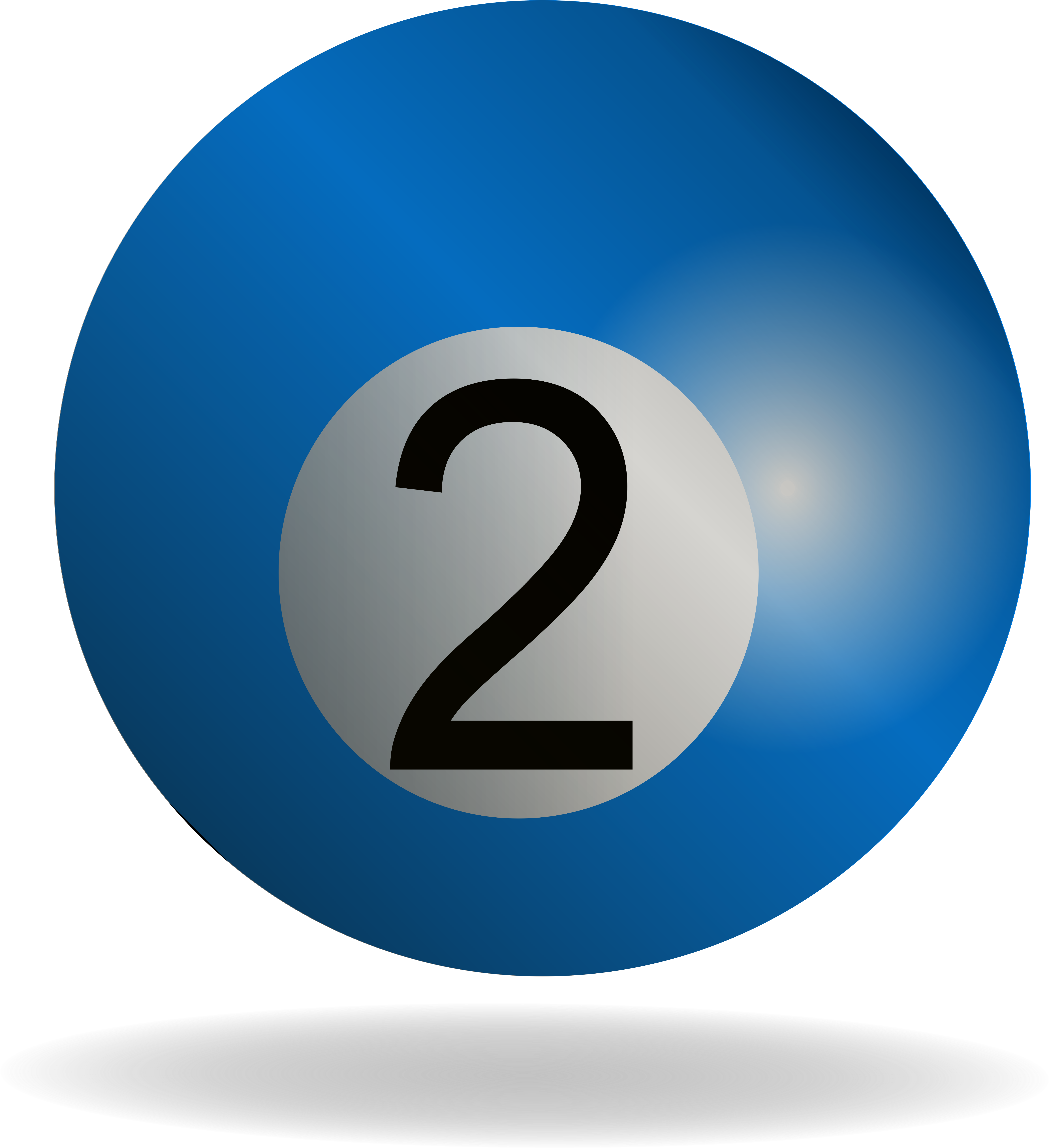 Png Images Billiards (id 27754) - Number 2 Billiard Ball (6434x6669), Png Download