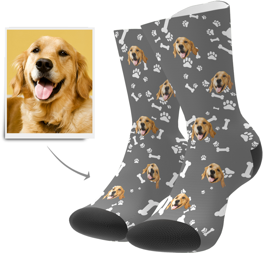Custom Dog Socks Put Any Face On Socks Myphotosocks - Dog (1000x1000), Png Download