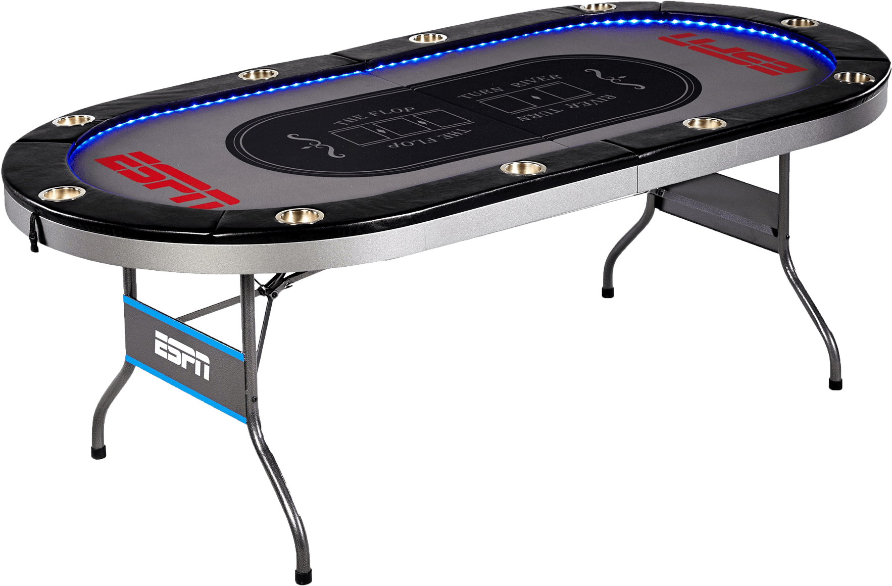 Medal Sports - Espn Foldable 10 Player Poker Table (1800x1610), Png Download