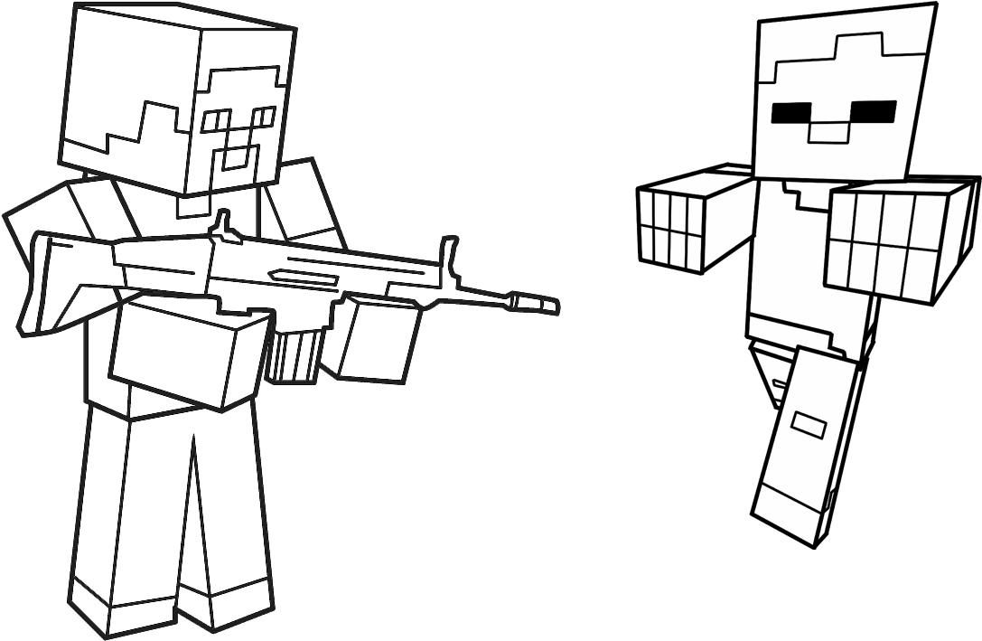 Jogo Pinte Herobrine E Zumbi De Minecraft - Desenhos Para Colorir Do Minecraft Herobrine (1151x804), Png Download