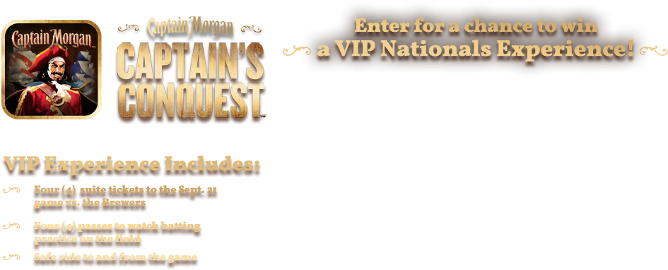 Enter For A Chance To Win A Vip Nationals Experience - Captain Morgan (990x560), Png Download