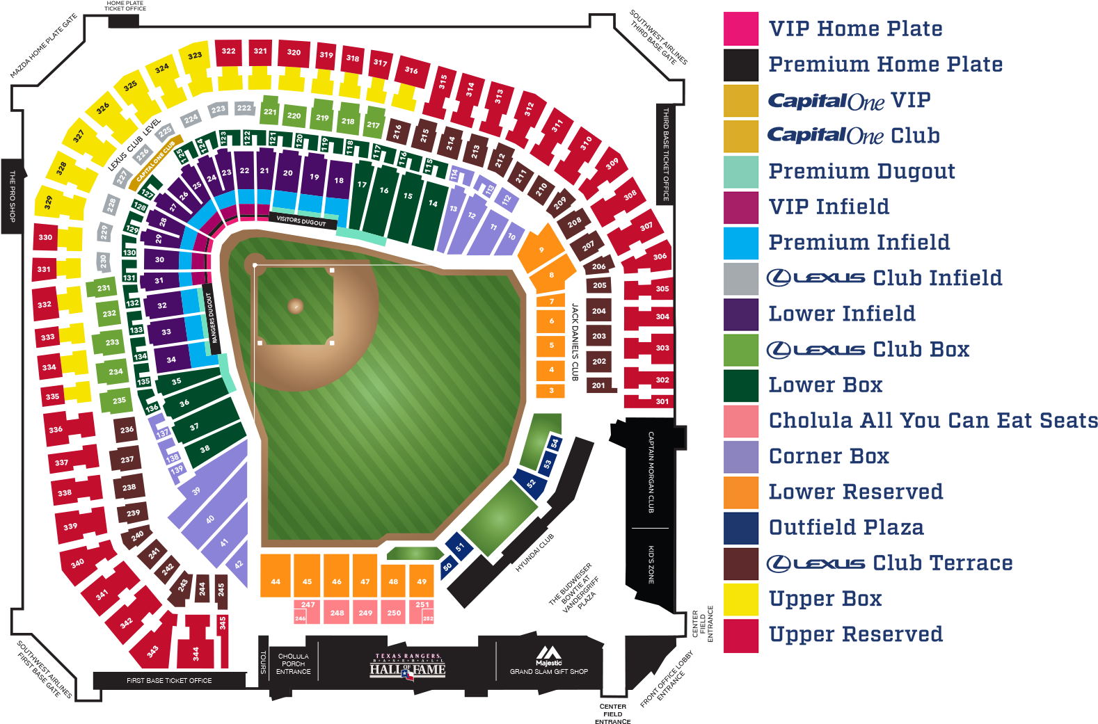 For More Information On Netting Or Screening Coverage - Rangers Ballpark Seating (1600x1050), Png Download