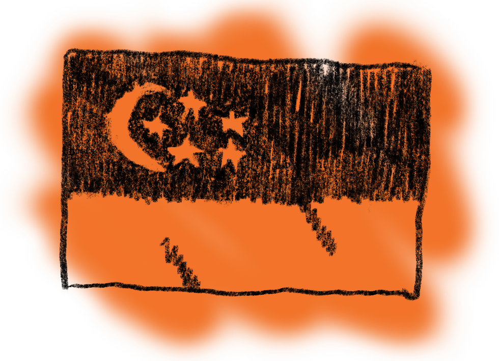 Flag Of Singapore, Where Writer Natalie Pattillo Was - Illustration (980x709), Png Download