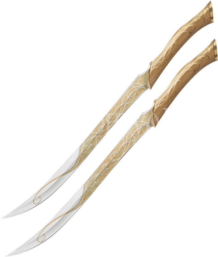 Whites Knives Of Legolas - Elvish Swords Lord Of The Rings (850x850), Png Download