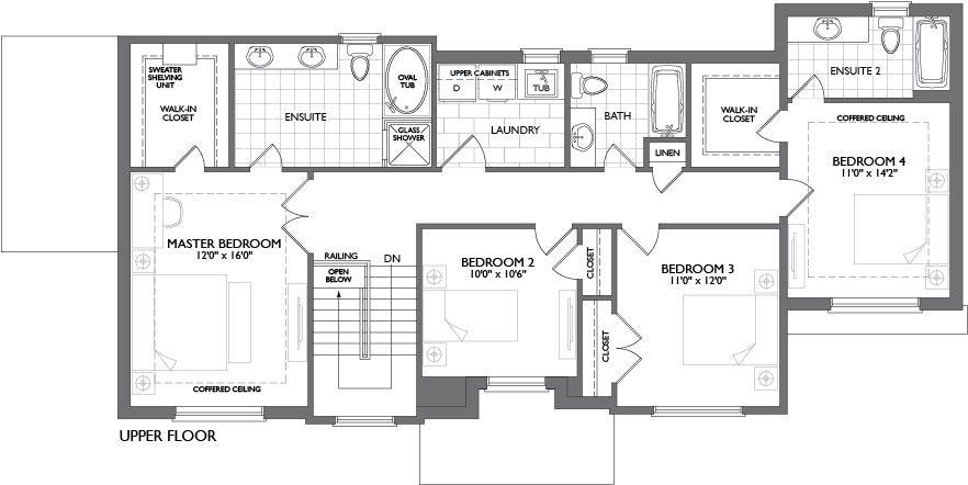 Fendi- Upper Floor - Floor Plan (1008x612), Png Download