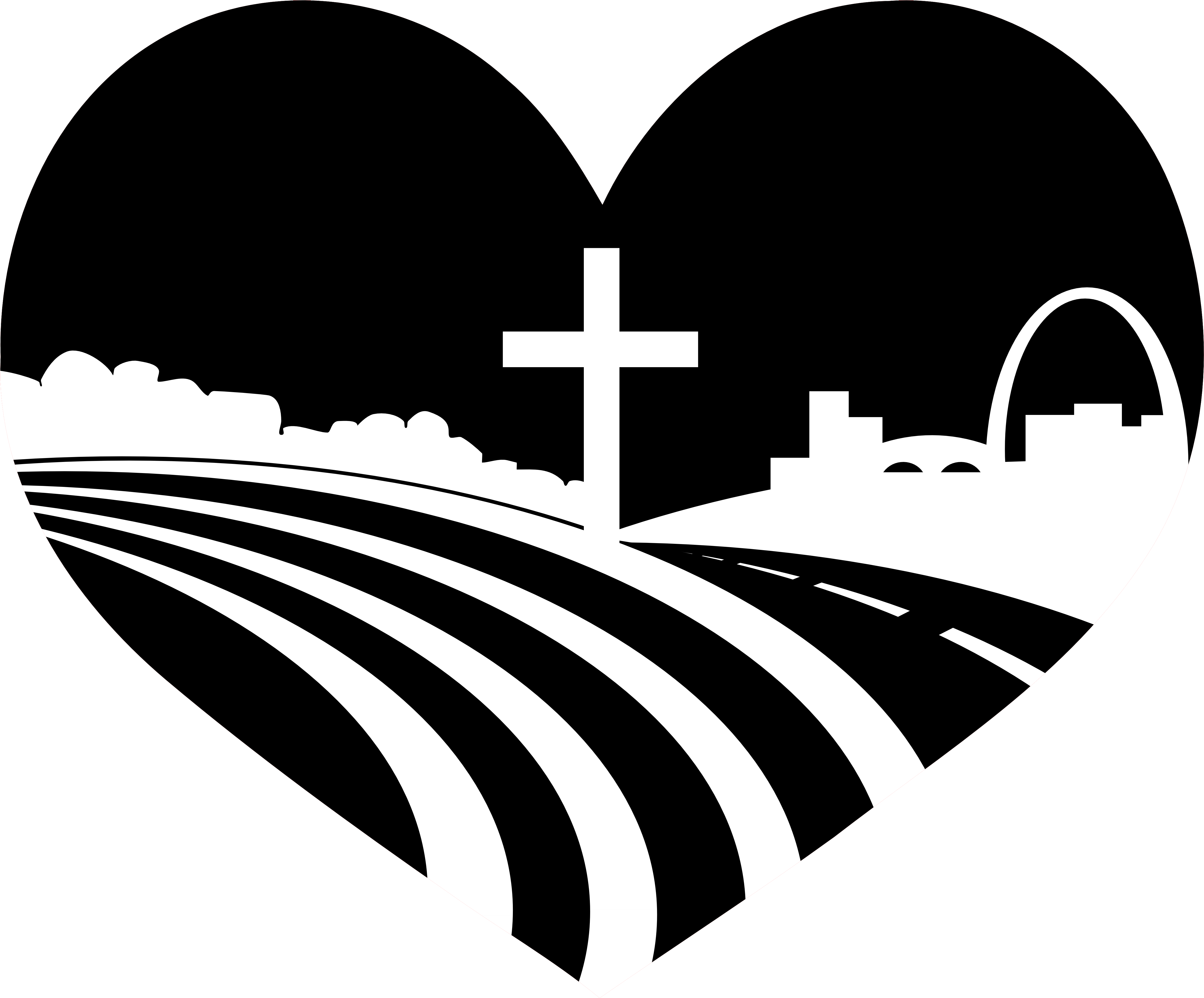 Logo Heartland Baptist Church Heart - Cross (5288x4260), Png Download