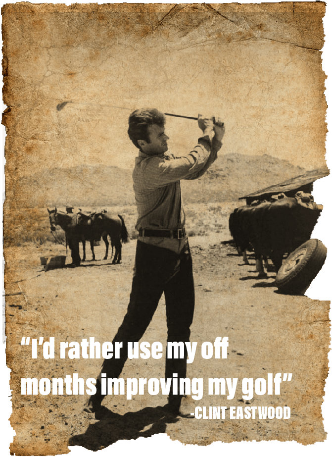 Clint On The Other Hand Was Burnt On Playing A Cowboy - Clint Eastwood Golf (735x950), Png Download