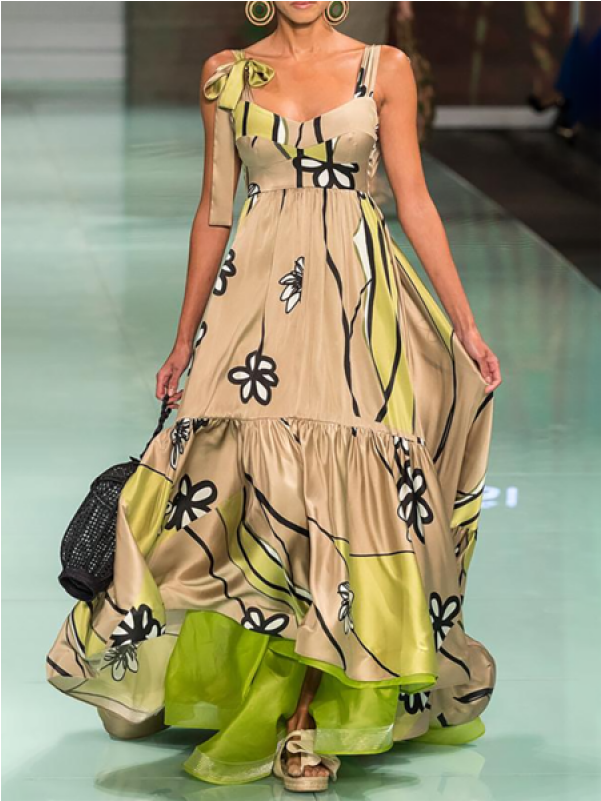 Crew Neck Green Women Prom Dress Swing Daily Dress - Dress (800x800), Png Download