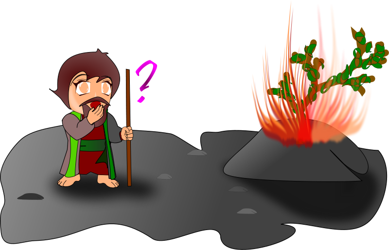 Moses And The Burning Bush Clipart (800x514), Png Download