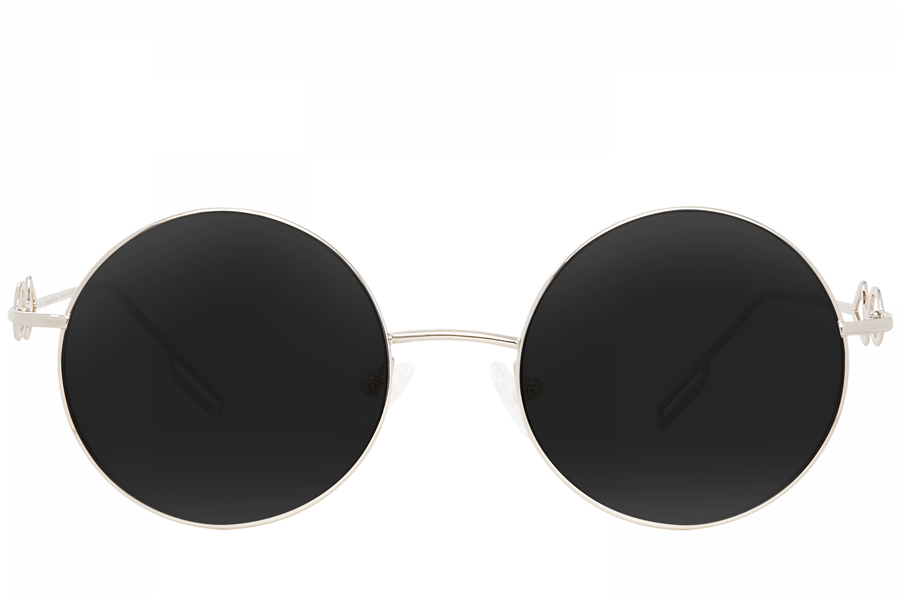 Coachella Black Front View - Round Black Glasses Png (1800x1200), Png Download