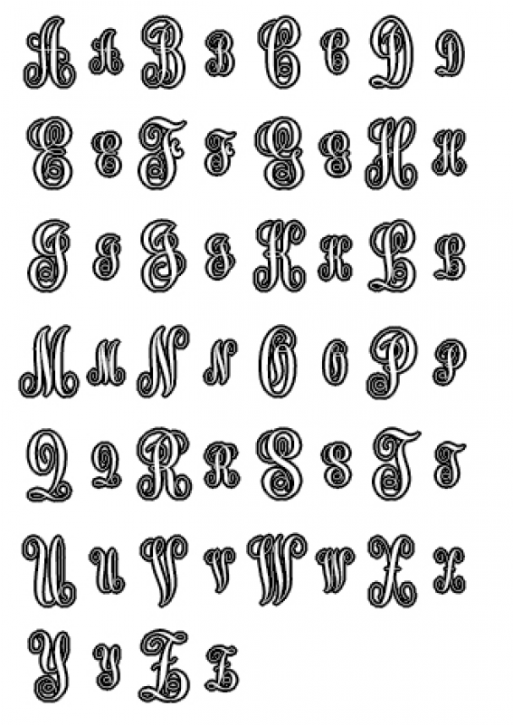 Fancy Monogram Font - Monochrome (800x800), Png Download
