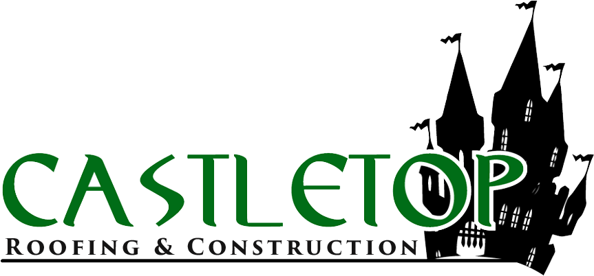 Castletop Roofing And Construction Logo - Graphic Design (879x416), Png Download