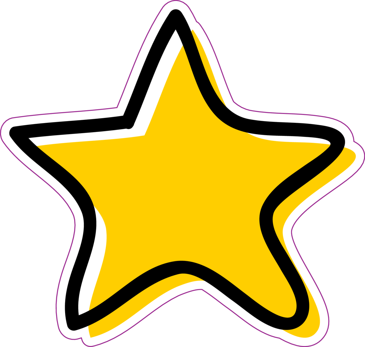 Doodle Star Sticker - Star Doodle Yellow Png - Free Transparent PNG ...