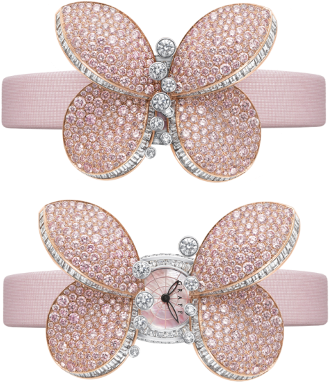 Graff Princess Butterfly White Gold & Pink Diamonds - Butterfly (510x676), Png Download