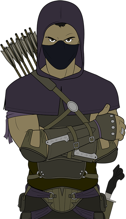 Generic Assassin Character Specializing In Knives And - Cartoon (610x960), Png Download