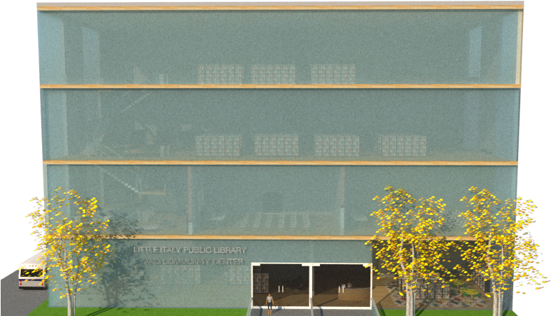 This Render Shows The Front Of The Building Displaying - Architecture (800x450), Png Download