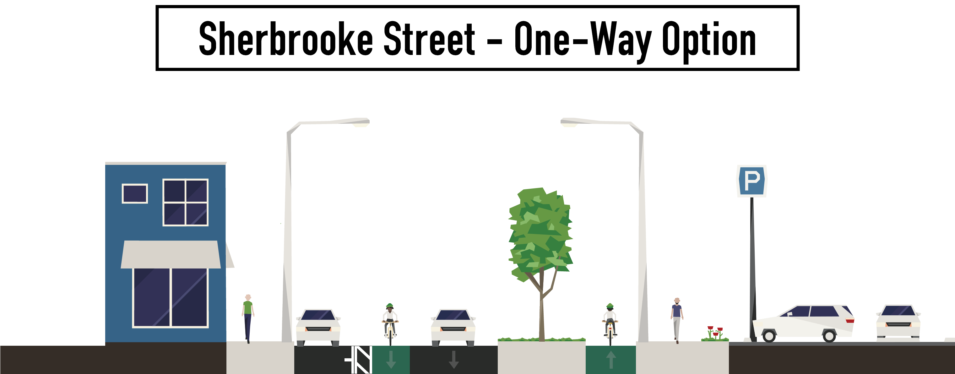 Sherbrooke Street Streetmix (3040x1220), Png Download