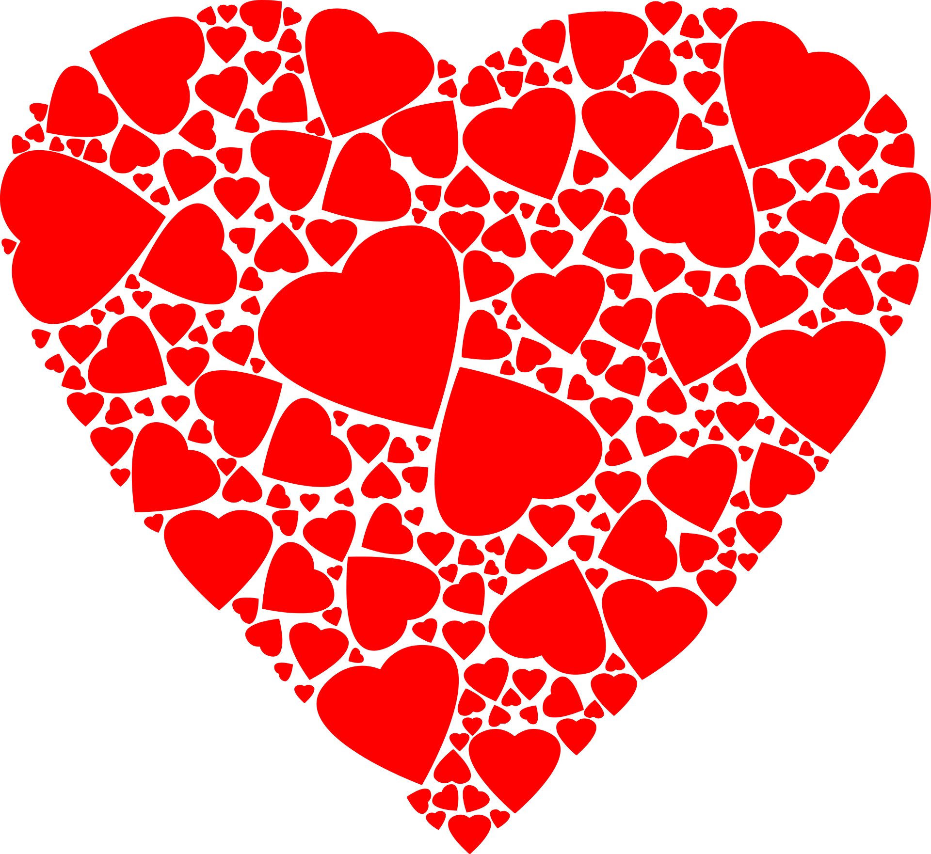 Red Hearts Within A Heart Png Image - Red Heart Designs (1920x1762), Png Download