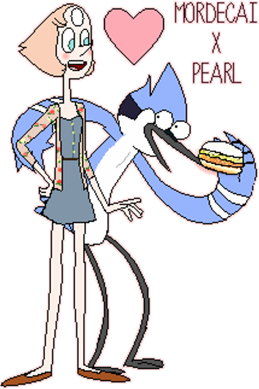 Mordecai And Pearl - Steven Universe Pearl X Mordecai (527x800), Png Download