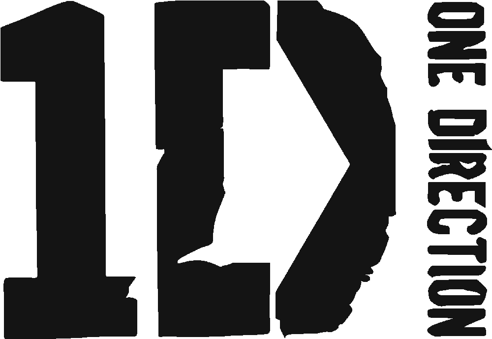 One Direction Clipart Pop Art - One Direction Logo Black And White (1000x1000), Png Download