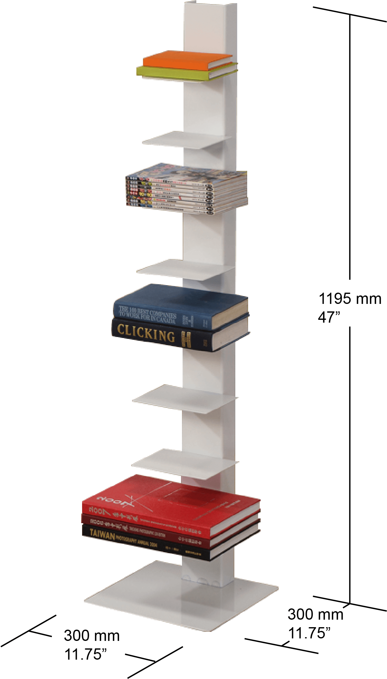 Spine Book Tower 8 Shelf - Shelf (2480x2480), Png Download