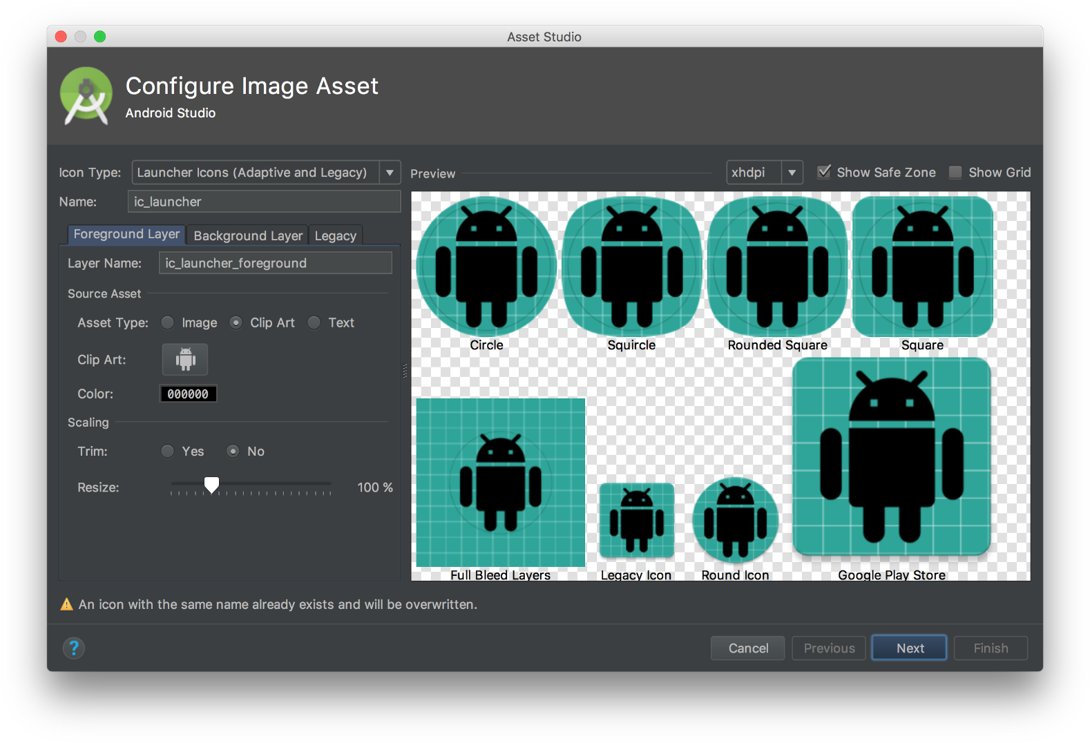 Image Asset Studio On Android Studio - Dialog Android Background Color (1600x1093), Png Download