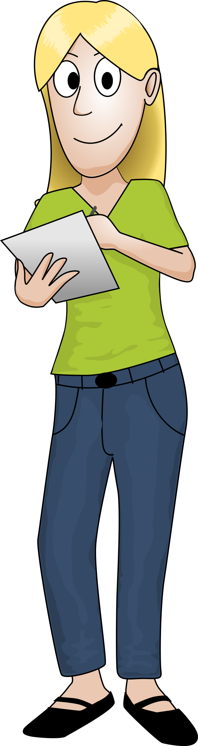 This Free Icons Png Design Of Writing Girl (637x2400), Png Download