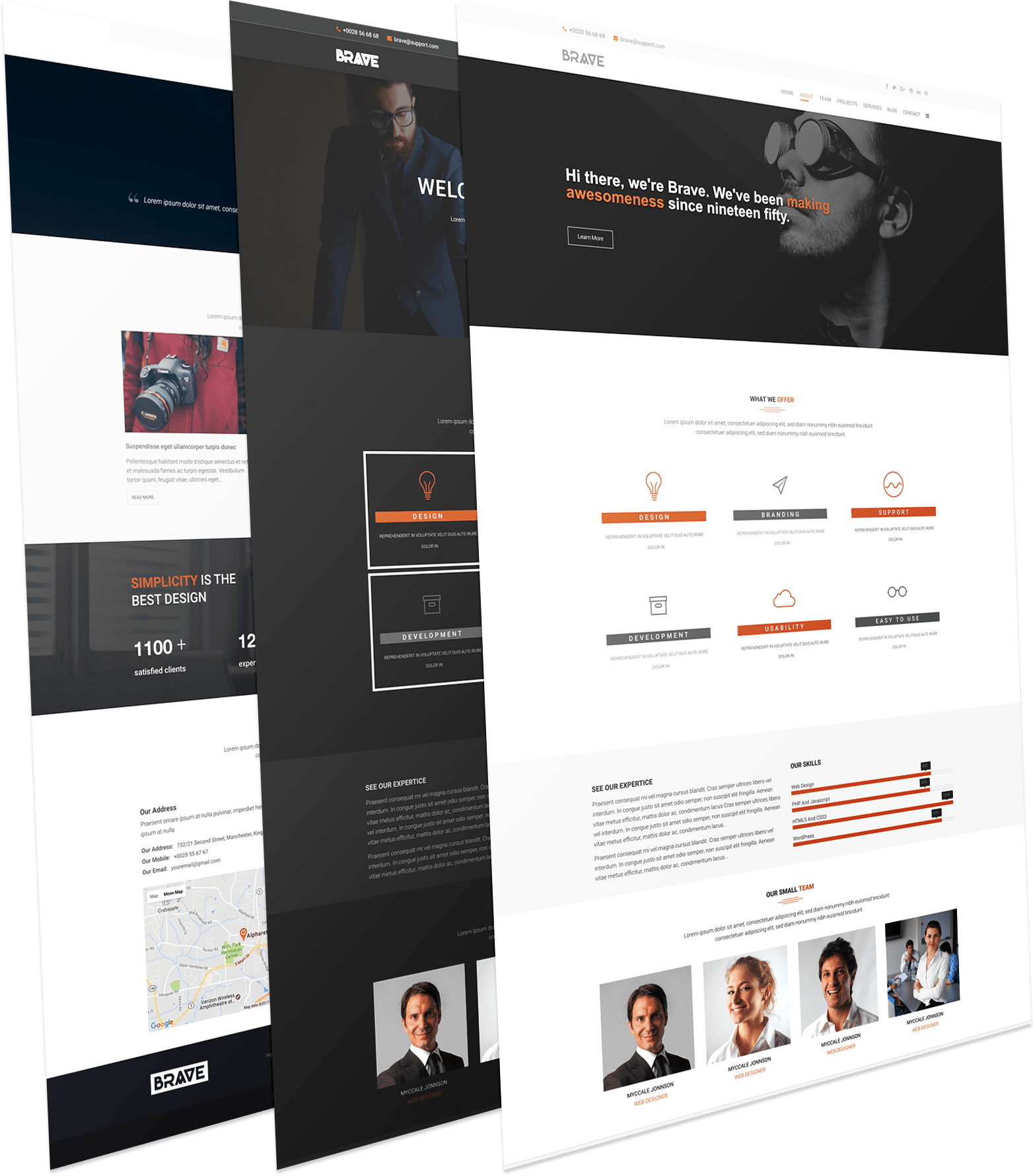 One Page Joomla Template - Brochure (1892x1900), Png Download
