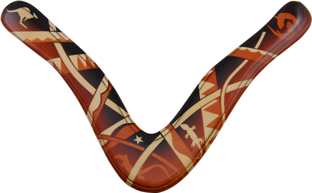 Decorated Wood Boomerang - Strap (640x640), Png Download