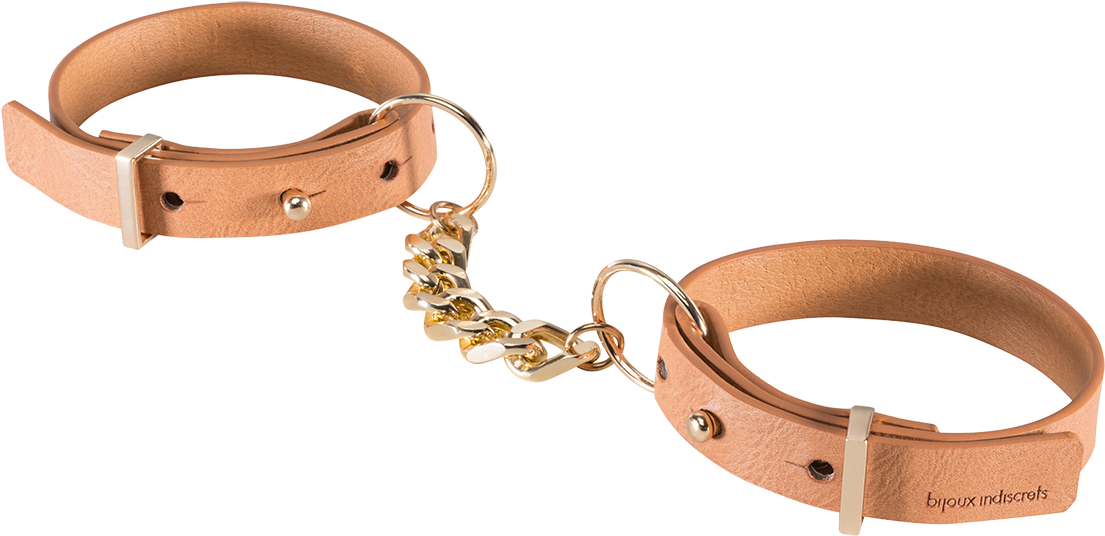 Maze Thin Leather Handcuffs Brown - Handcuffs (1400x1400), Png Download