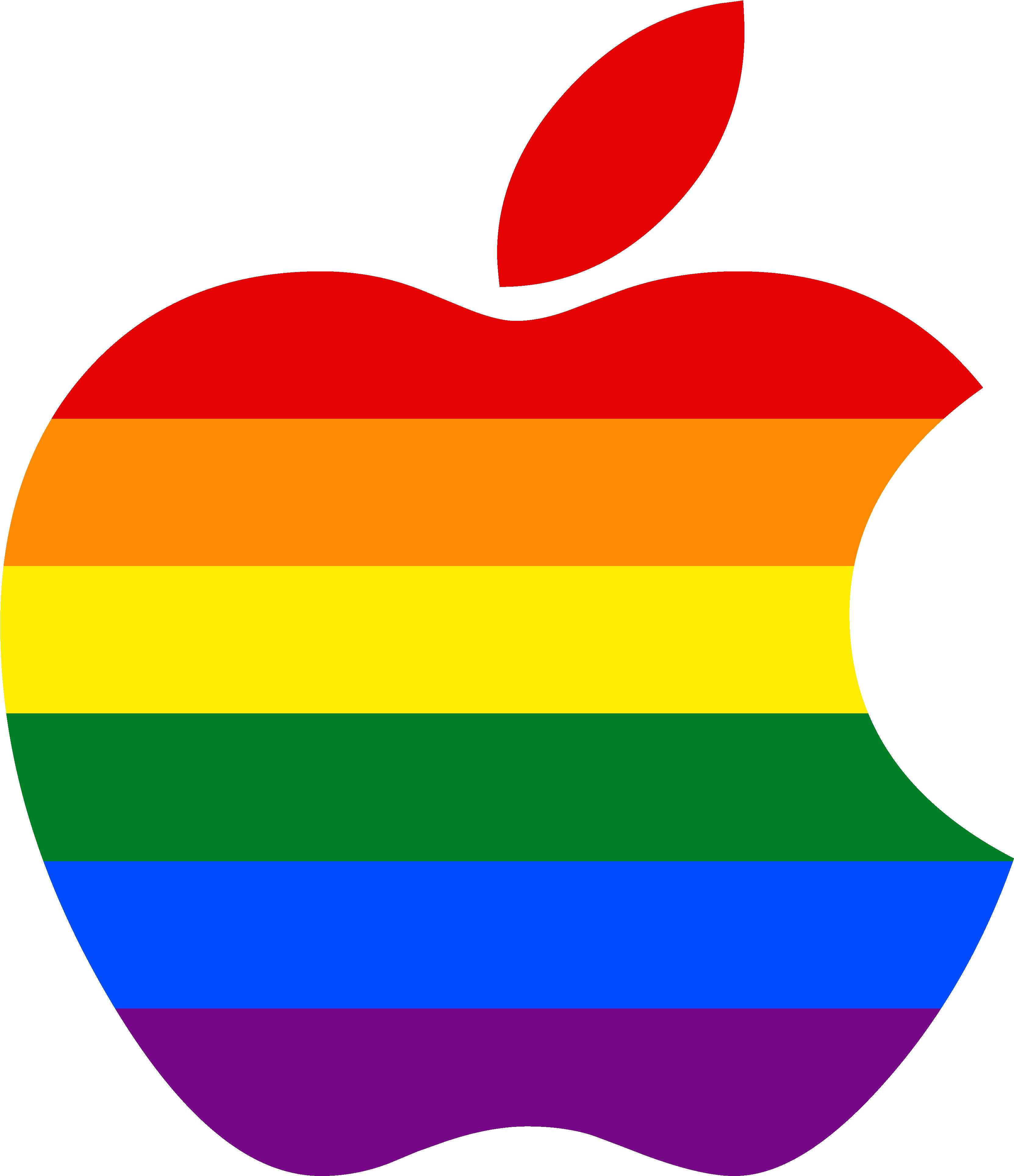 Apple Logo, Lgbt, S, Flickr, Photo Sharing - Rainbow Apple Logo Png (3400x4400), Png Download