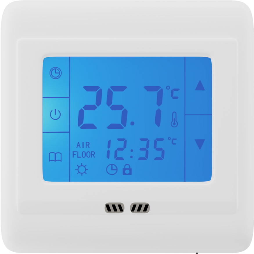 Touchscreen Thermostat 24/7 Illuminated Display - Radio Clock (1333x1000), Png Download