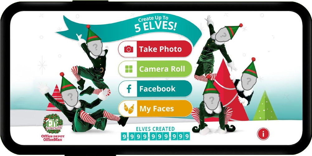Large Elf Yourself Office (1102x500), Png Download