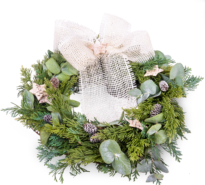 Natural Christmas Wreath - Wreath (800x900), Png Download