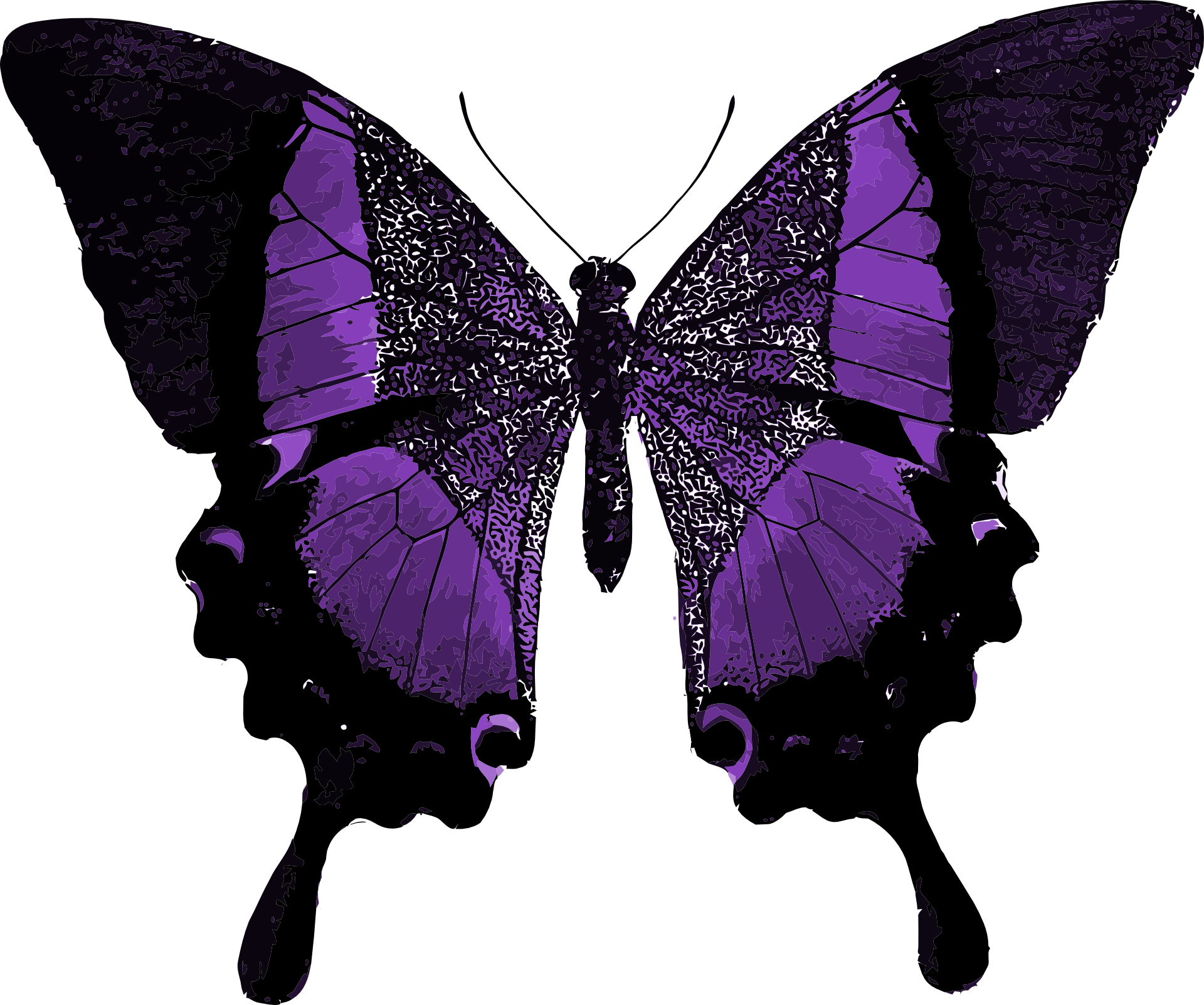Purple Butterfly Colorful Pretty 1241702 - Kupu Kupu Warna Warni (1920x1602), Png Download