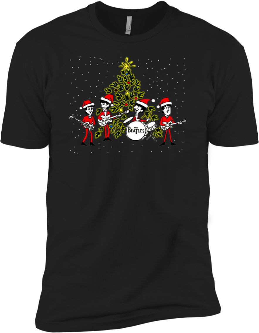 The Beatles Santa Claus Christmas Shirt Premium T-shirt - Dont Be A Pecker (1155x1155), Png Download