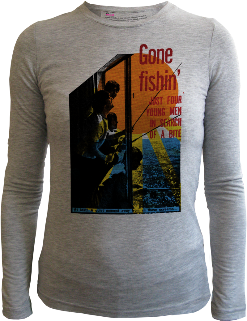 Beatles Fishing Women Grey - Long-sleeved T-shirt (800x1101), Png Download