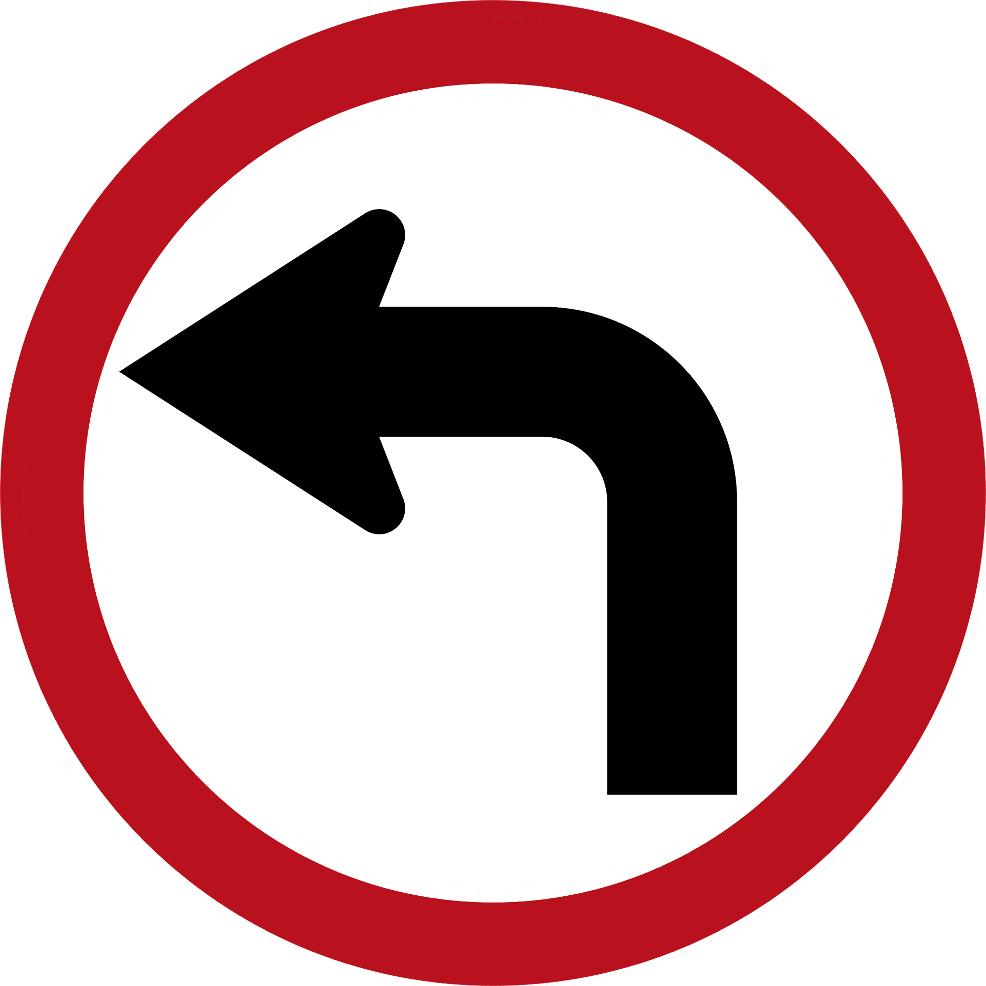File - Trafficsignturnleft - Traffic Sign (2000x2000), Png Download