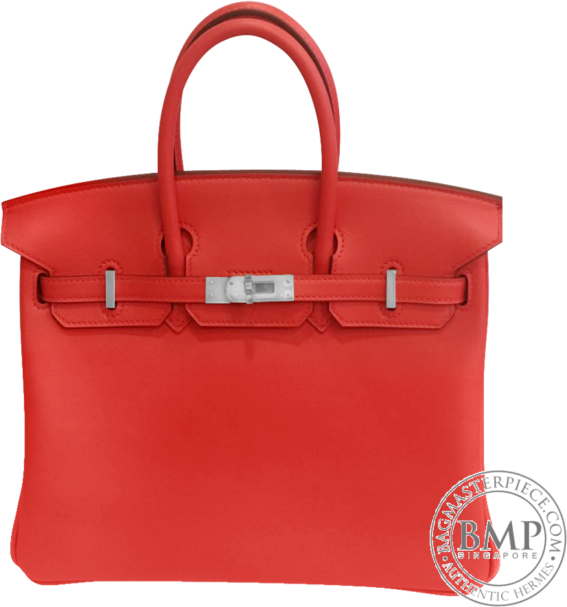 Birkin 25 Rouge Tomate Phw - Hermes Birkin (900x900), Png Download