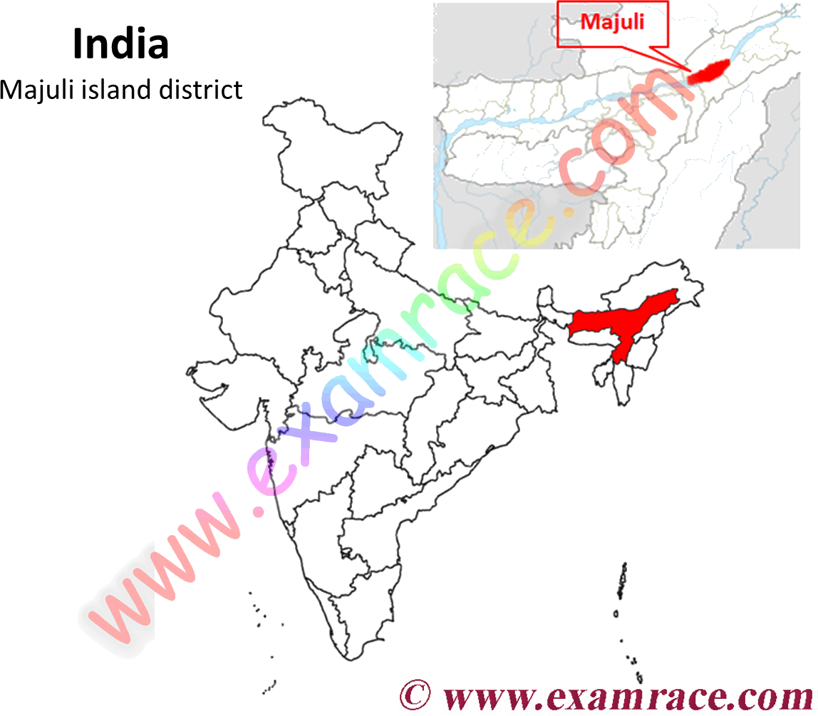 Majuli Island District Location On India Map - Ceramic (1148x1005), Png Download