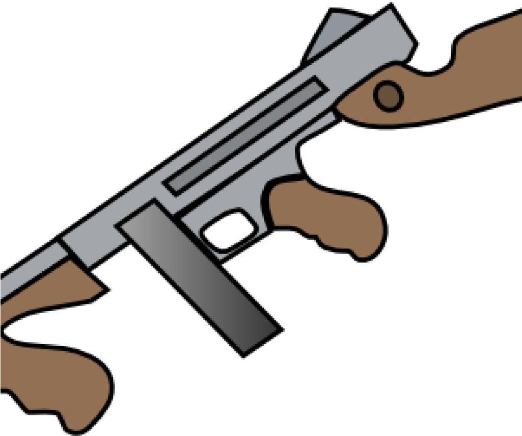 Machine Gun Clip Art Thompson Machine Gun Clip Art - Cartoon Gun Transparent (1024x1024), Png Download