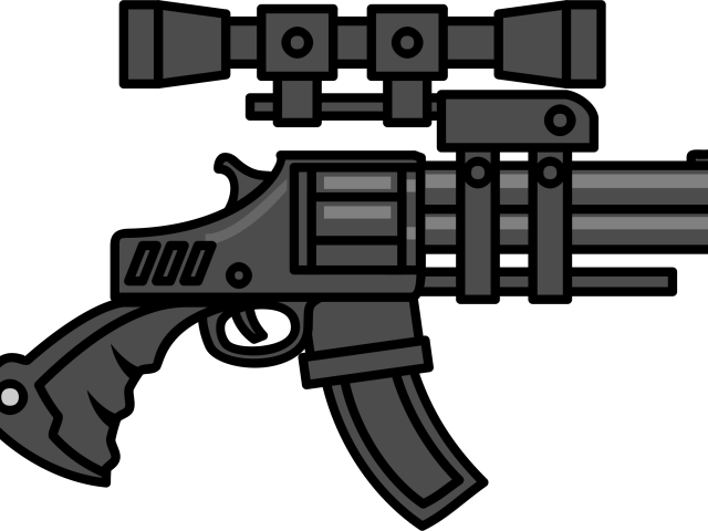 Gun Clipart Vector - Big Machine Gun Cartoon (640x480), Png Download
