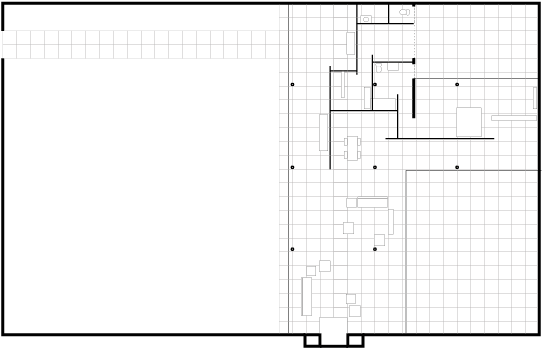 Mies' Patio Houses We're Never Realized By Him But - Diagram (612x547), Png Download