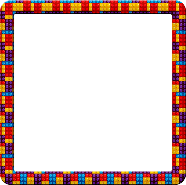 Lego Frame, Building Blocks, Lego, Frame, Blocks, Boy - Reading Border For Word (726x720), Png Download