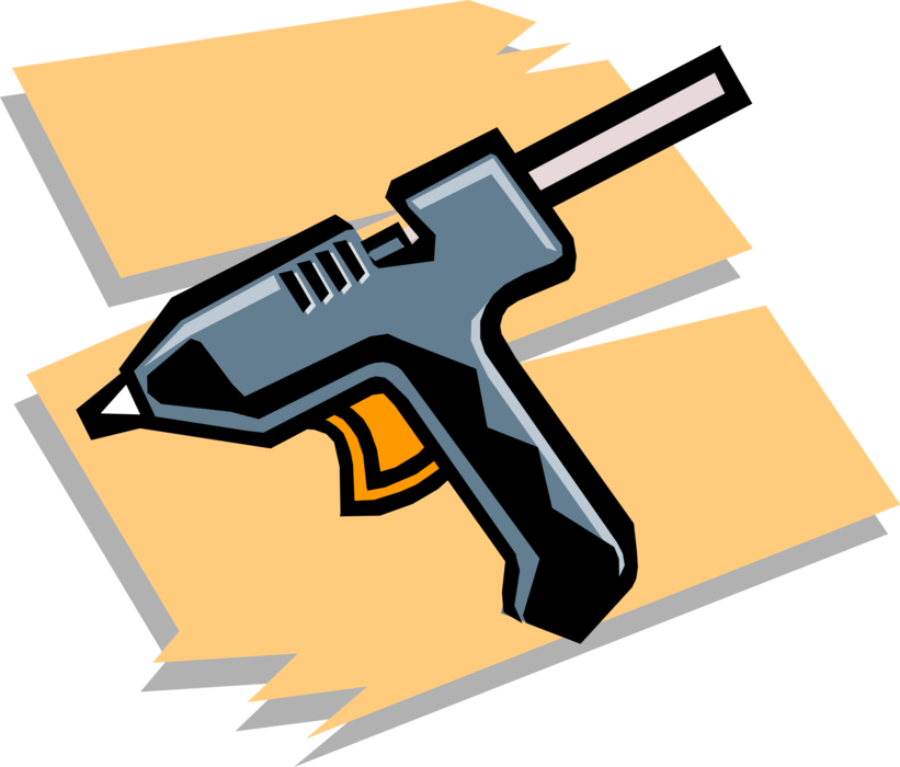 Vector Illustration Of Electric Hot Adhesive Glue Gun - Power Tools Clip Art (821x700), Png Download