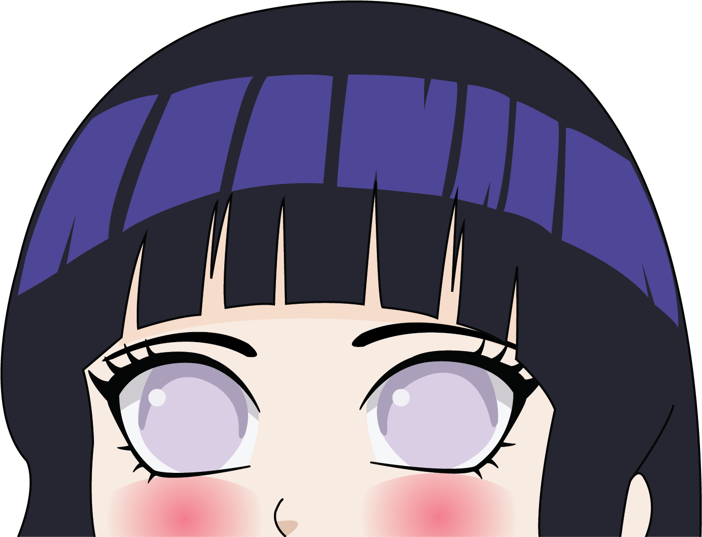 Peeking Stickers - Hinata Stickers (1411x1132), Png Download