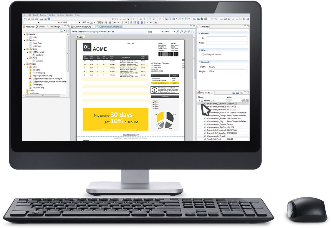 Modify Invoice Templates On Demand - Computer Keyboard (1368x900), Png Download